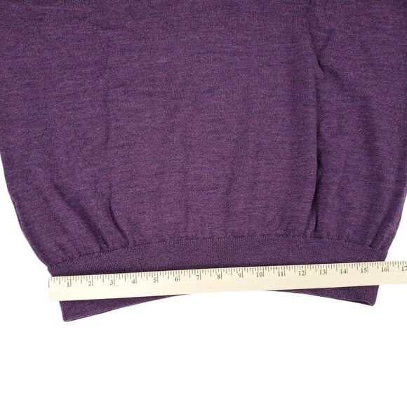 Peter Millar Sweater Men Large Merino Wool Quarter Zip Mock Neck Purple Pullover - Picture 9 of 9